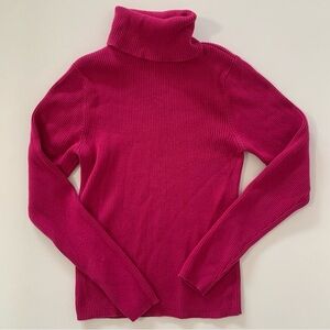 100% Cotton Pink Ribbed Turtle Neck